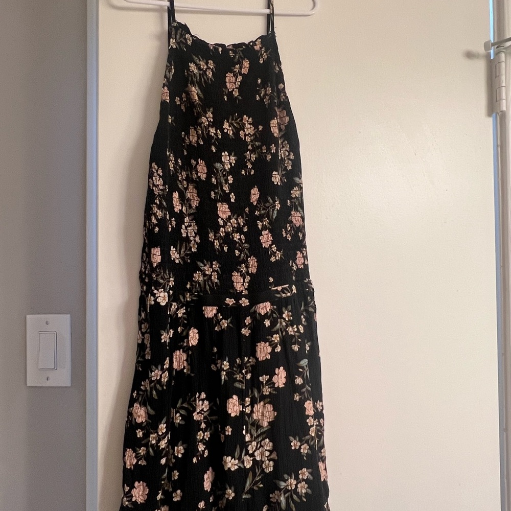 American Eagle Outfitters Black Floral Jumpsuit
